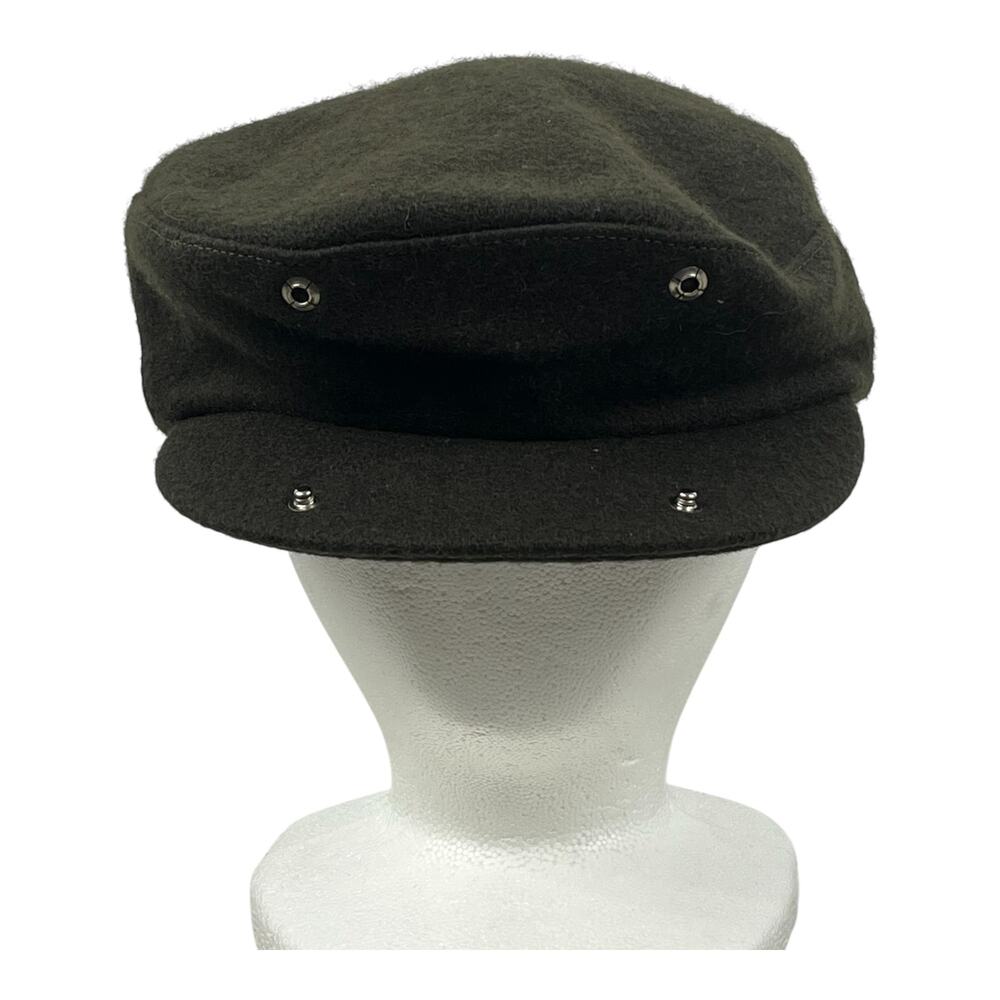 Newsboy Cabbie Cap Deep Green Wool Made in USA Large